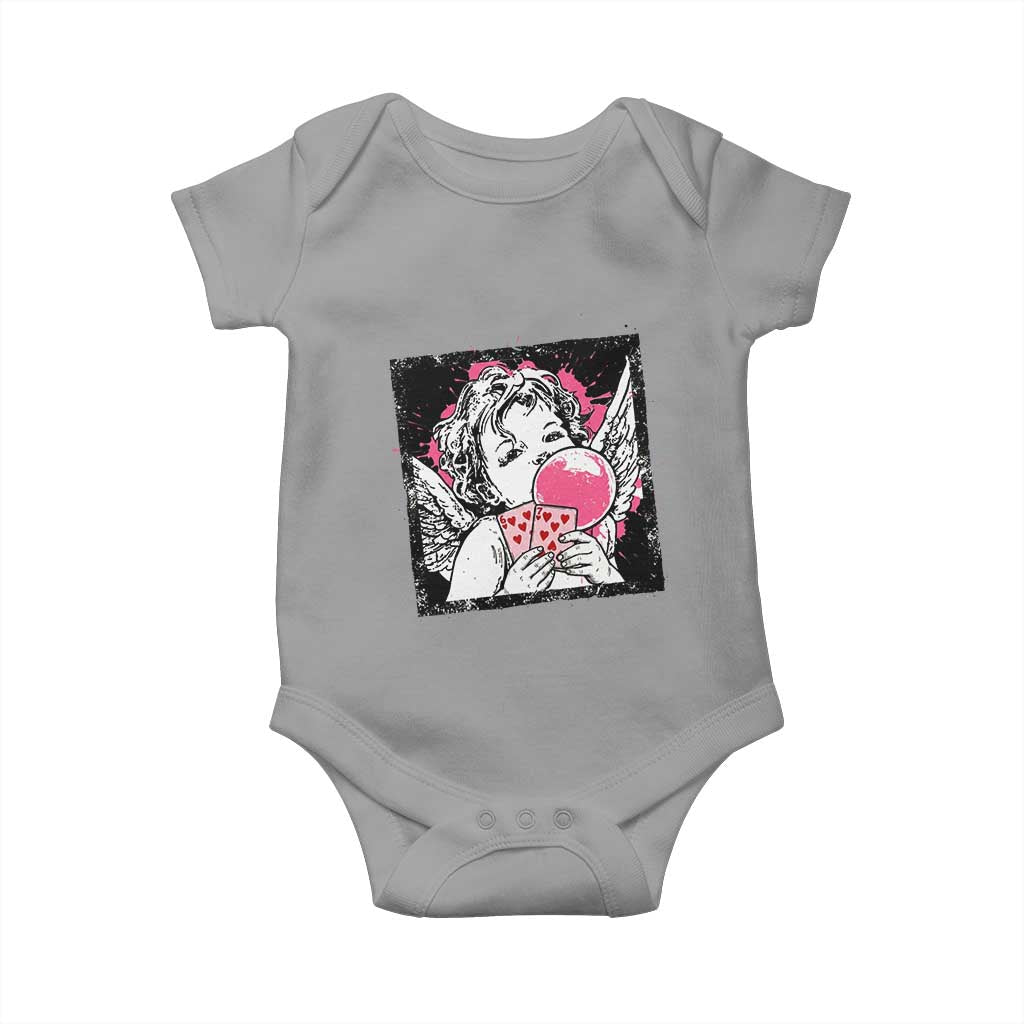Funny 67 Valentines Baby Onesie Cupid Playing Cards Six Seven TS14 Sport Gray Print Your Wear