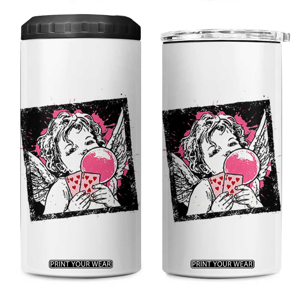 Funny 67 Valentines 4 in 1 Can Cooler Tumbler Cupid Playing Cards Six Seven TS14 One Size: 16 oz White Print Your Wear