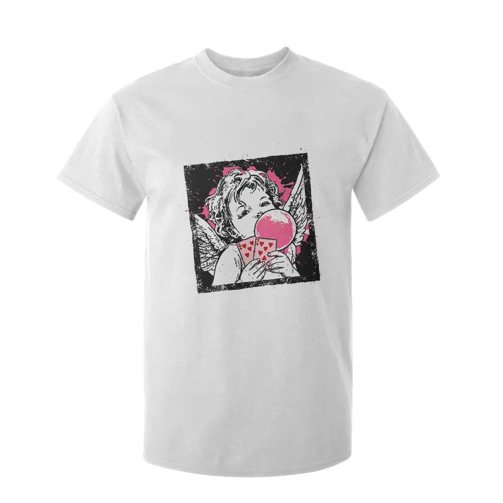 Funny 67 Valentines T Shirt For Kid Cupid Playing Cards Six Seven TS14 White Print Your Wear