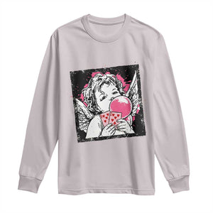 Funny 67 Valentines Long Sleeve Shirt Cupid Playing Cards Six Seven TS14 Ice Gray Print Your Wear