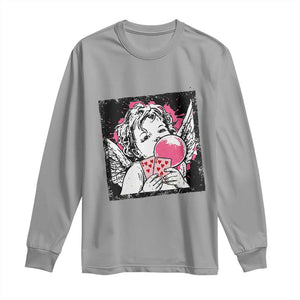Funny 67 Valentines Long Sleeve Shirt Cupid Playing Cards Six Seven TS14 Sport Gray Print Your Wear