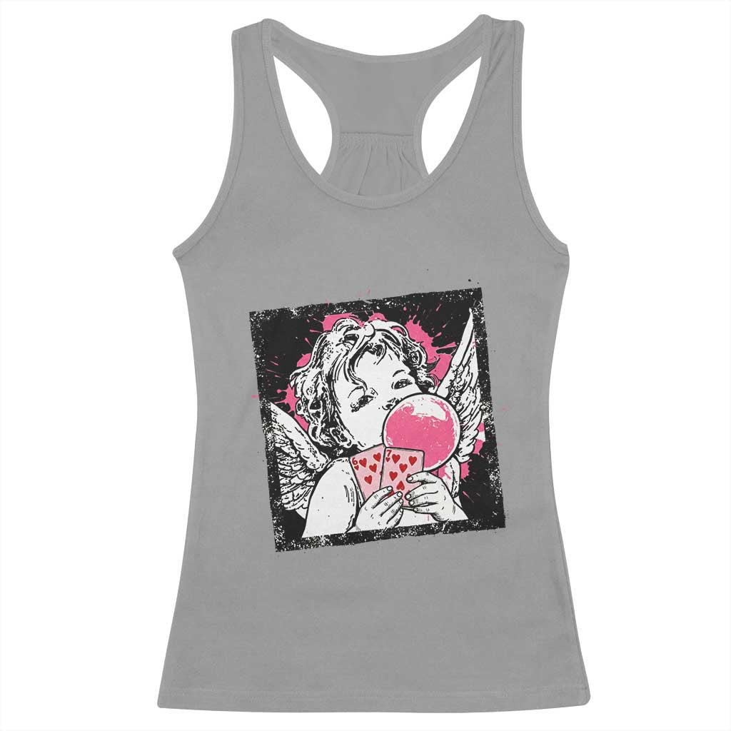 Funny 67 Valentines Racerback Tank Top Cupid Playing Cards Six Seven TS14 Sport Gray Print Your Wear