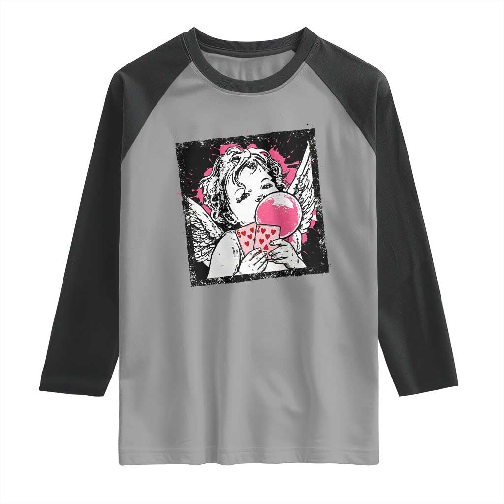 Funny 67 Valentines Raglan Shirt Cupid Playing Cards Six Seven TS14 Sport Gray Black Print Your Wear