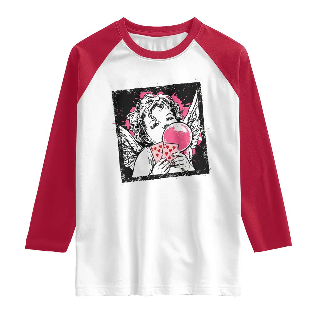 Funny 67 Valentines Raglan Shirt Cupid Playing Cards Six Seven TS14 White Red Print Your Wear