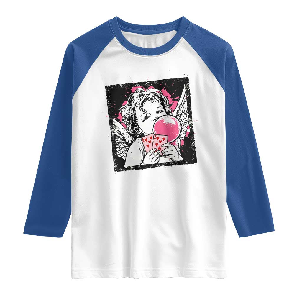 Funny 67 Valentines Raglan Shirt Cupid Playing Cards Six Seven TS14 White Royal Print Your Wear