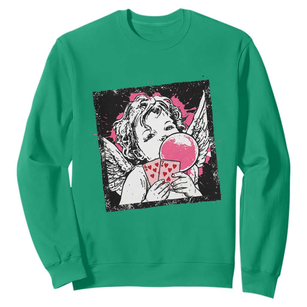 Funny 67 Valentines Sweatshirt Cupid Playing Cards Six Seven TS14 Irish Green Print Your Wear