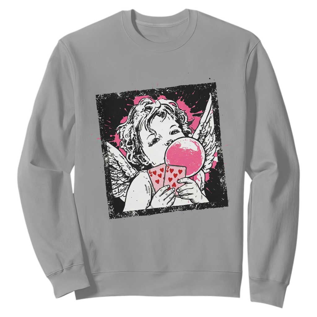 Funny 67 Valentines Sweatshirt Cupid Playing Cards Six Seven TS14 Sport Gray Print Your Wear
