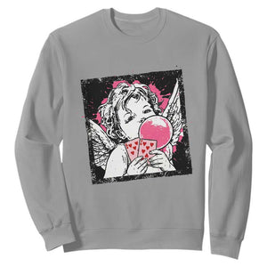 Funny 67 Valentines Sweatshirt Cupid Playing Cards Six Seven TS14 Sport Gray Print Your Wear