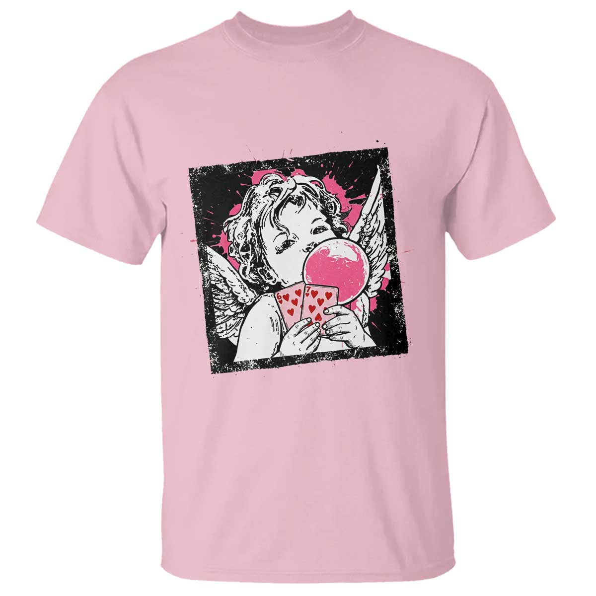 Funny 67 Valentines T Shirt Cupid Playing Cards Six Seven TS14 Light Pink Print Your Wear