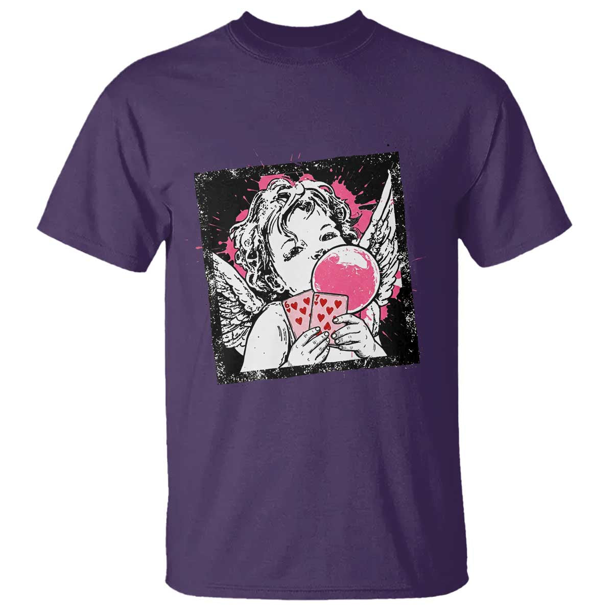 Funny 67 Valentines T Shirt Cupid Playing Cards Six Seven TS14 Purple Print Your Wear