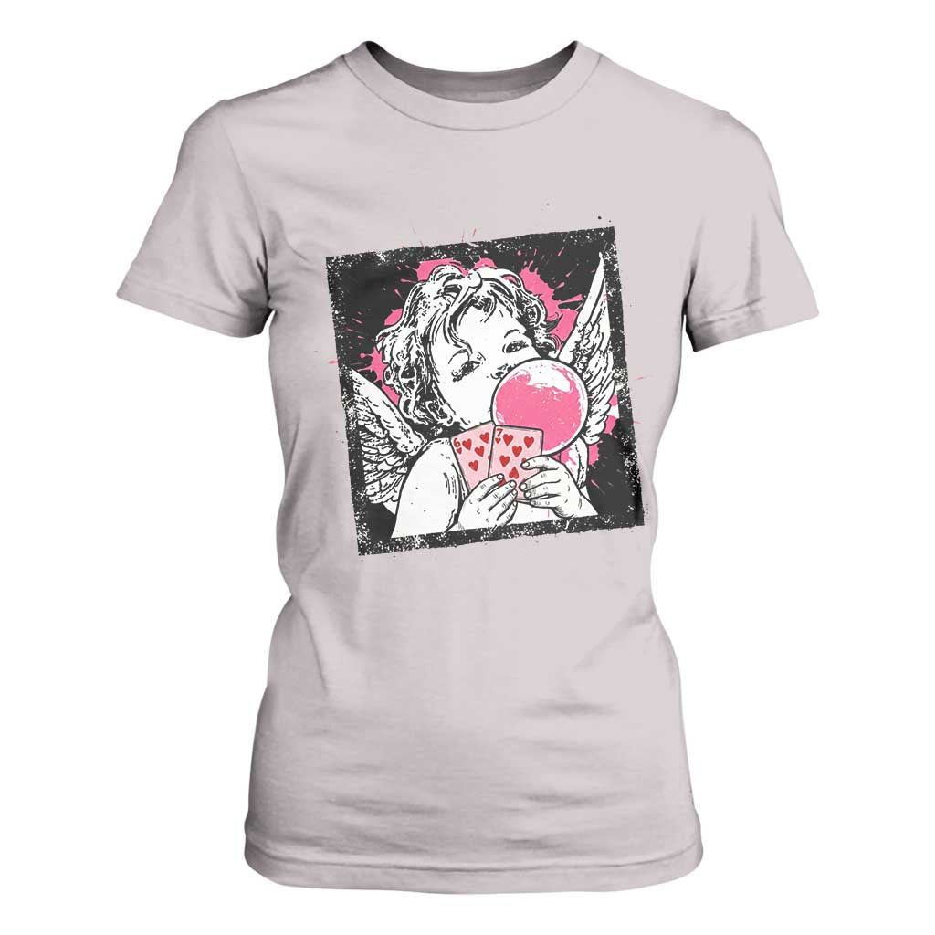 Funny 67 Valentines T Shirt For Women Cupid Playing Cards Six Seven TS14 Ice Gray Print Your Wear