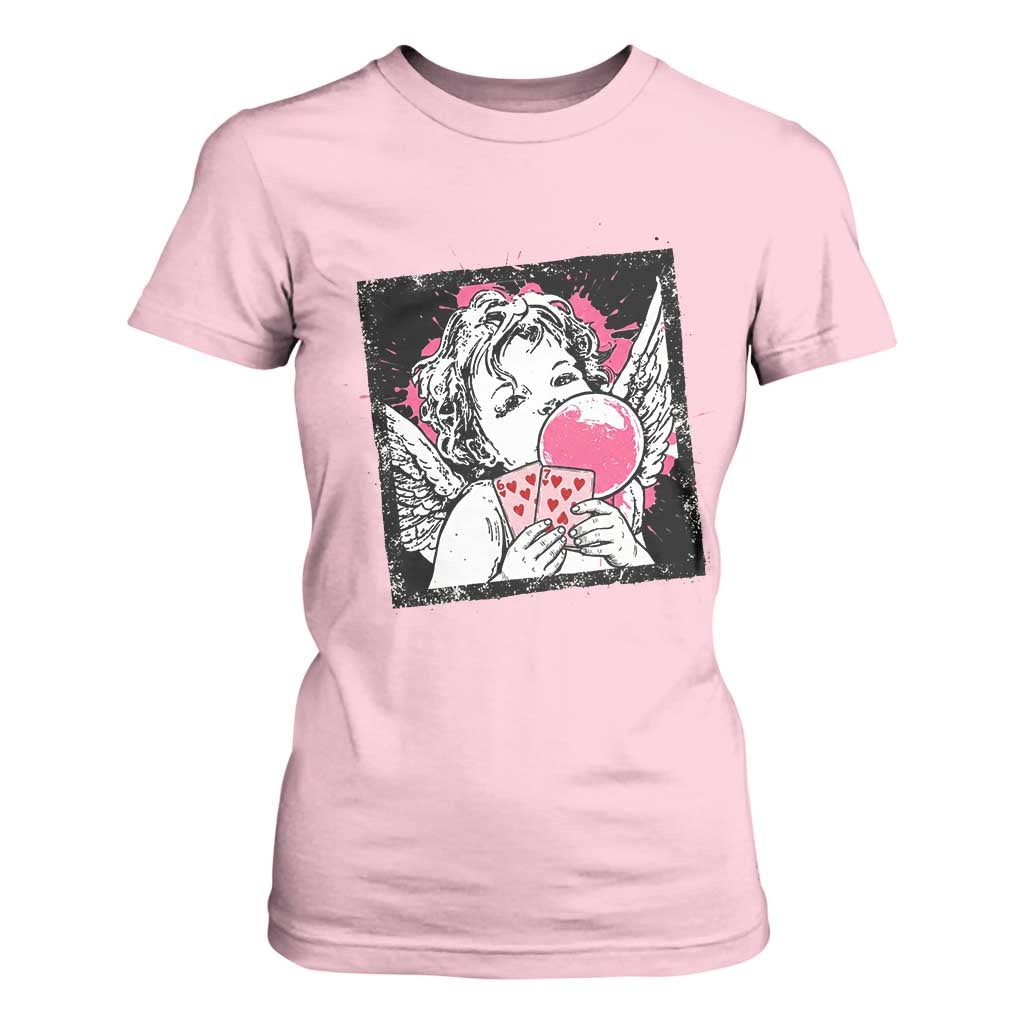 Funny 67 Valentines T Shirt For Women Cupid Playing Cards Six Seven TS14 Light Pink Print Your Wear