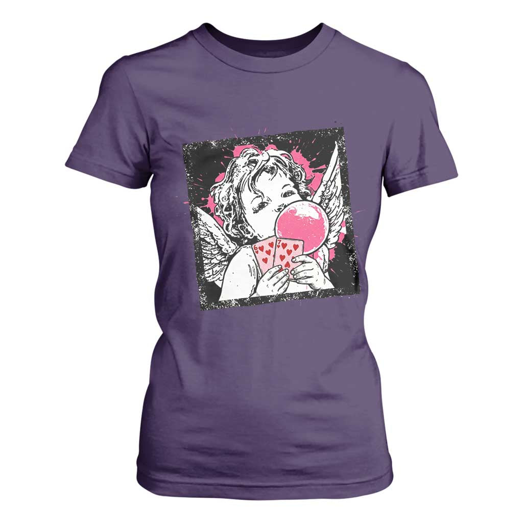 Funny 67 Valentines T Shirt For Women Cupid Playing Cards Six Seven TS14 Purple Print Your Wear