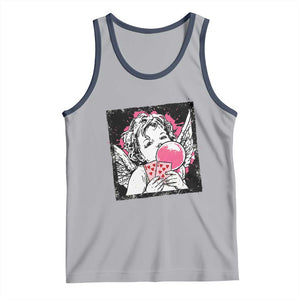 Funny 67 Valentines Tank Top Cupid Playing Cards Six Seven TS14 Athletic Heather Navy Print Your Wear
