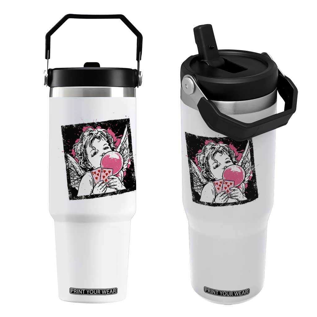 Funny 67 Valentines Flip Straw Tumbler Cupid Playing Cards Six Seven TS14 One Size: 30 oz White Print Your Wear