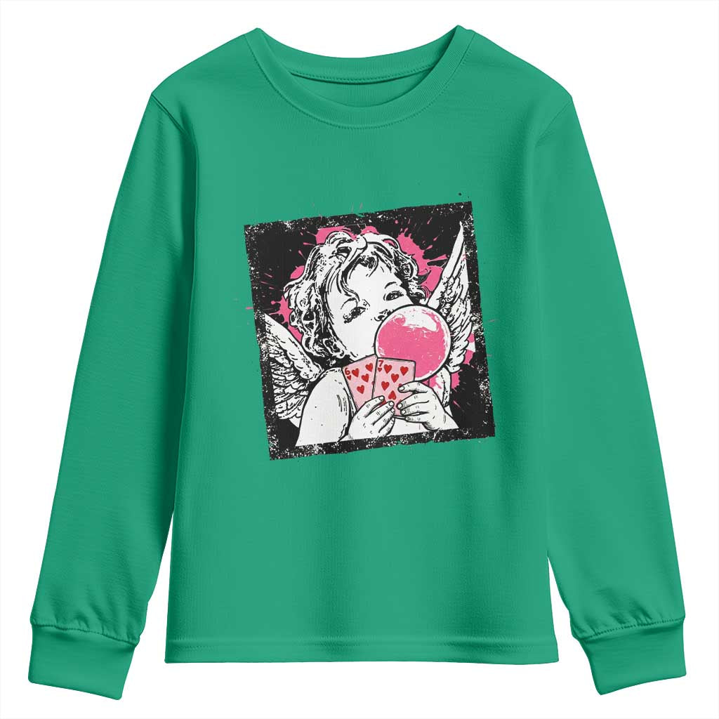 Funny 67 Valentines Youth Sweatshirt Cupid Playing Cards Six Seven TS14 Irish Green Print Your Wear