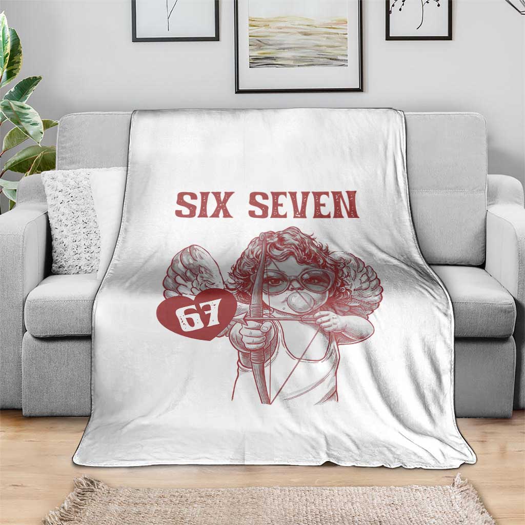 67 Valetines Meme Throw Blanket Funny Six Seven Valentines Day Heart TS14 Print Your Wear