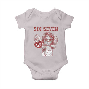 67 Valetines Meme Baby Onesie Funny Six Seven Valentines Day Heart TS14 Ice Gray Print Your Wear