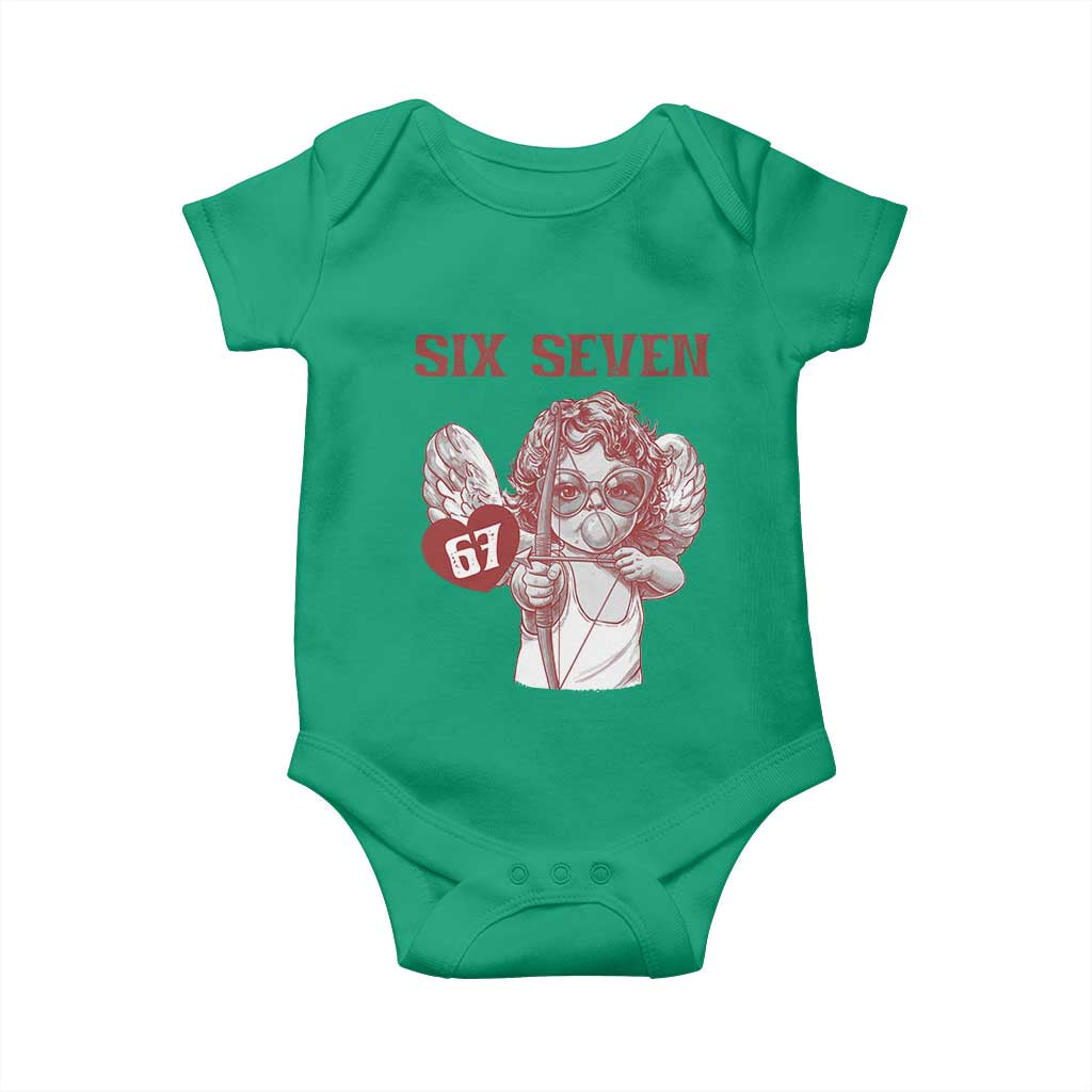 67 Valetines Meme Baby Onesie Funny Six Seven Valentines Day Heart TS14 Irish Green Print Your Wear