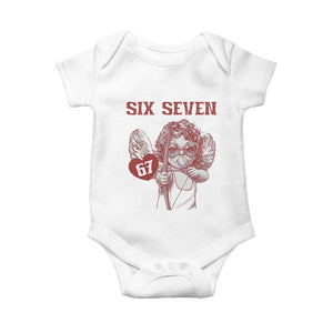 67 Valetines Meme Baby Onesie Funny Six Seven Valentines Day Heart TS14 White Print Your Wear