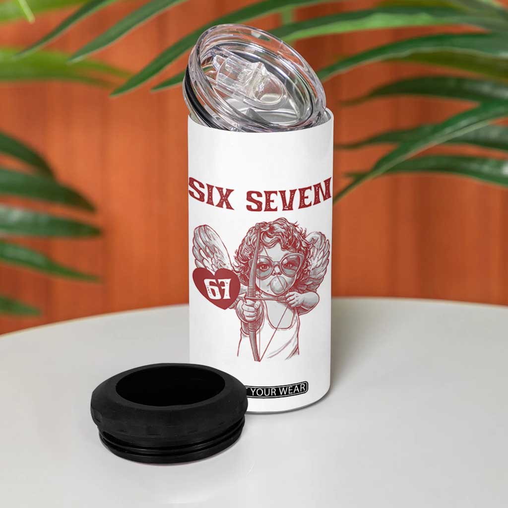 67 Valetines Meme 4 in 1 Can Cooler Tumbler Funny Six Seven Valentines Day Heart TS14 Print Your Wear