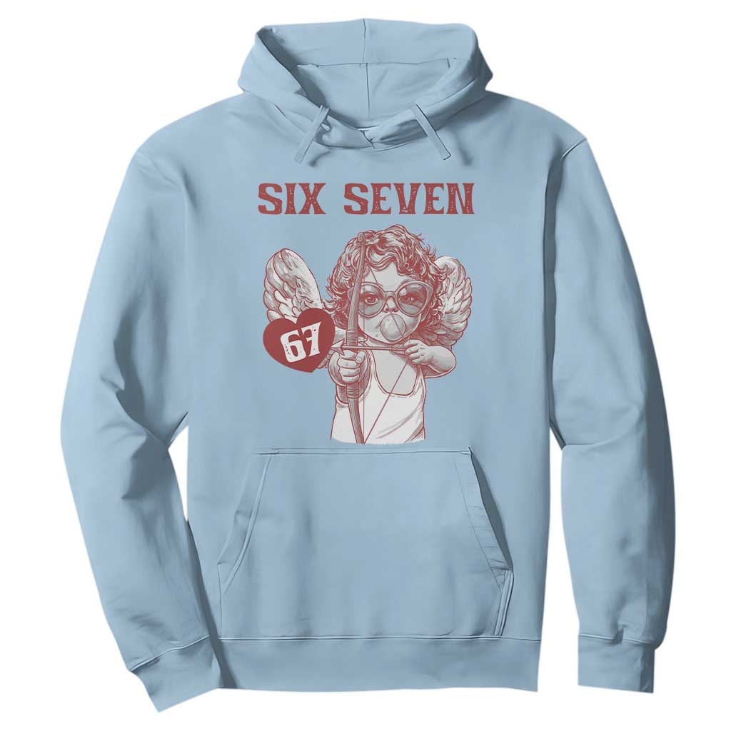 67 Valetines Meme Hoodie Funny Six Seven Valentines Day Heart TS14 Light Blue Print Your Wear