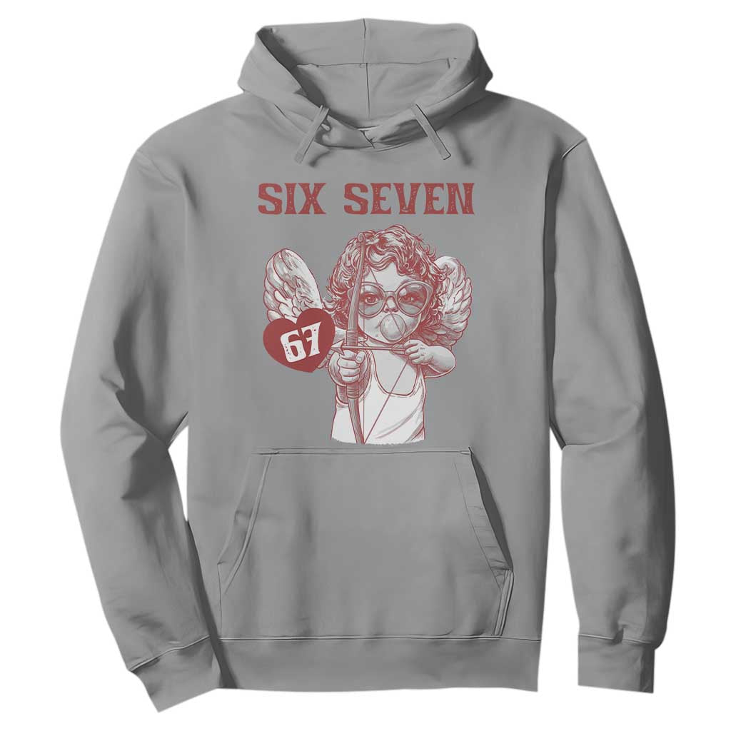 67 Valetines Meme Hoodie Funny Six Seven Valentines Day Heart TS14 Sport Gray Print Your Wear