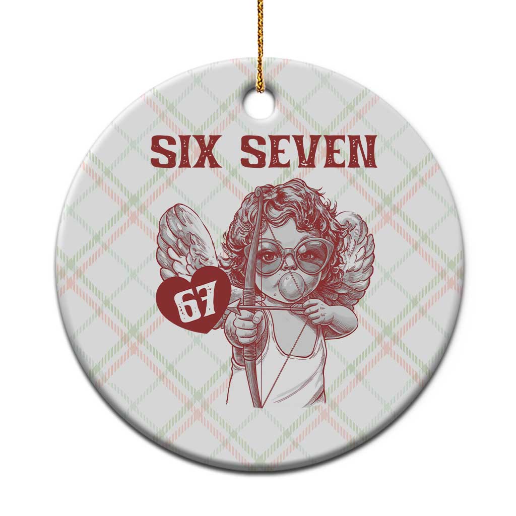 67 Valetines Meme Ceramic Ornament Funny Six Seven Valentines Day Heart TS14 1pc Christmas Plaid Print Your Wear