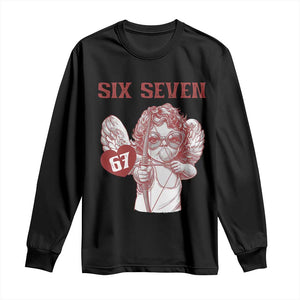 67 Valetines Meme Long Sleeve Shirt Funny Six Seven Valentines Day Heart TS14 Black Print Your Wear