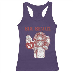 67 Valetines Meme Racerback Tank Top Funny Six Seven Valentines Day Heart TS14 Purple Print Your Wear