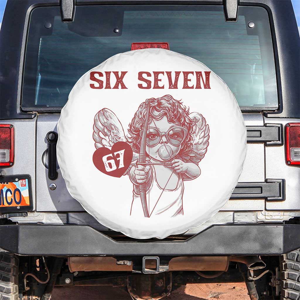 67 Valetines Meme Spare Tire Cover Funny Six Seven Valentines Day Heart TS14 No hole White Print Your Wear