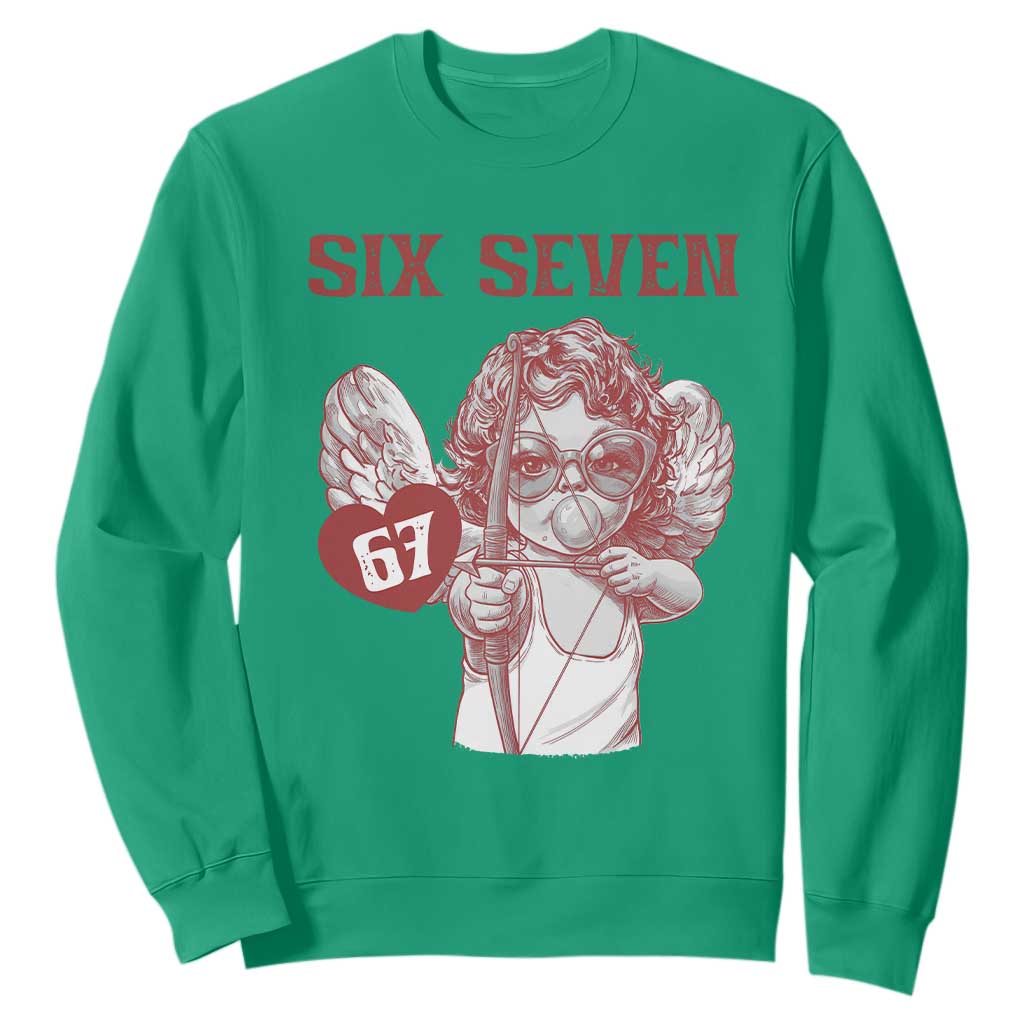 67 Valetines Meme Sweatshirt Funny Six Seven Valentines Day Heart TS14 Irish Green Print Your Wear