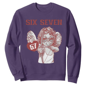 67 Valetines Meme Sweatshirt Funny Six Seven Valentines Day Heart TS14 Purple Print Your Wear