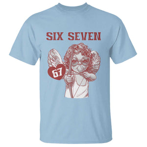 67 Valetines Meme T Shirt Funny Six Seven Valentines Day Heart TS14 Light Blue Print Your Wear