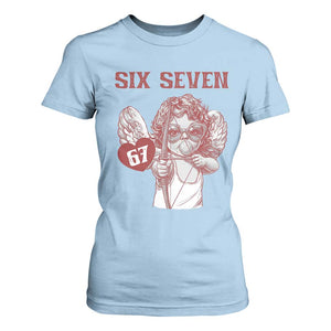 67 Valetines Meme T Shirt For Women Funny Six Seven Valentines Day Heart TS14 Light Blue Print Your Wear