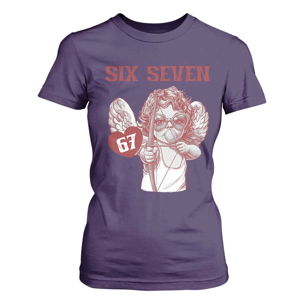 67 Valetines Meme T Shirt For Women Funny Six Seven Valentines Day Heart TS14 Purple Print Your Wear