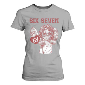 67 Valetines Meme T Shirt For Women Funny Six Seven Valentines Day Heart TS14 Sport Gray Print Your Wear