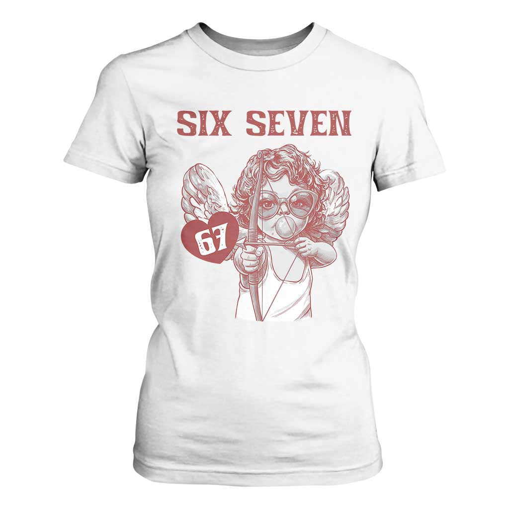 67 Valetines Meme T Shirt For Women Funny Six Seven Valentines Day Heart TS14 White Print Your Wear
