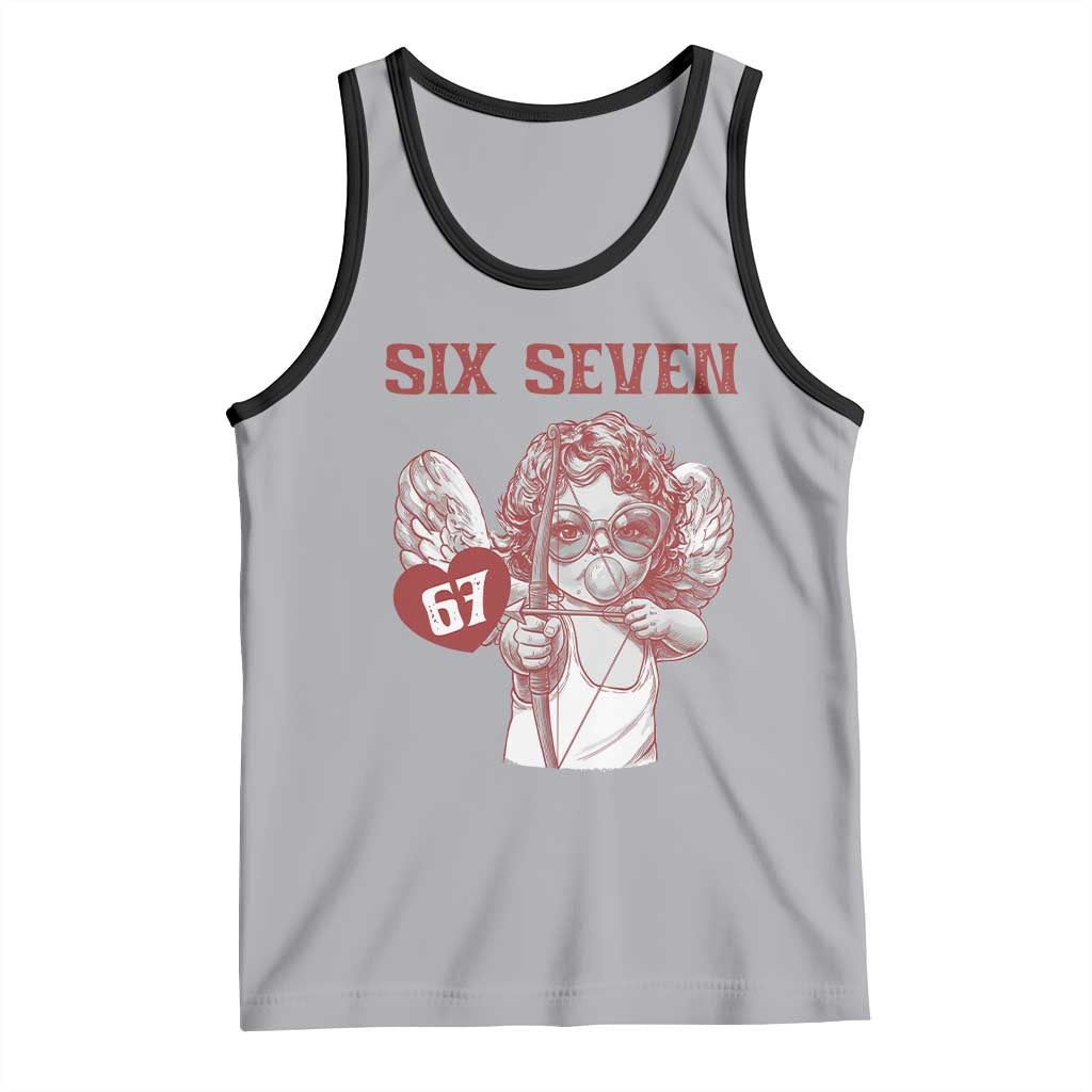 67 Valetines Meme Tank Top Funny Six Seven Valentines Day Heart TS14 Athletic Heather Black Print Your Wear
