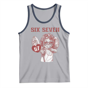 67 Valetines Meme Tank Top Funny Six Seven Valentines Day Heart TS14 Athletic Heather Navy Print Your Wear