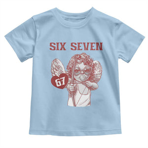 67 Valetines Meme Toddler T Shirt Funny Six Seven Valentines Day Heart TS14 Light Blue Print Your Wear