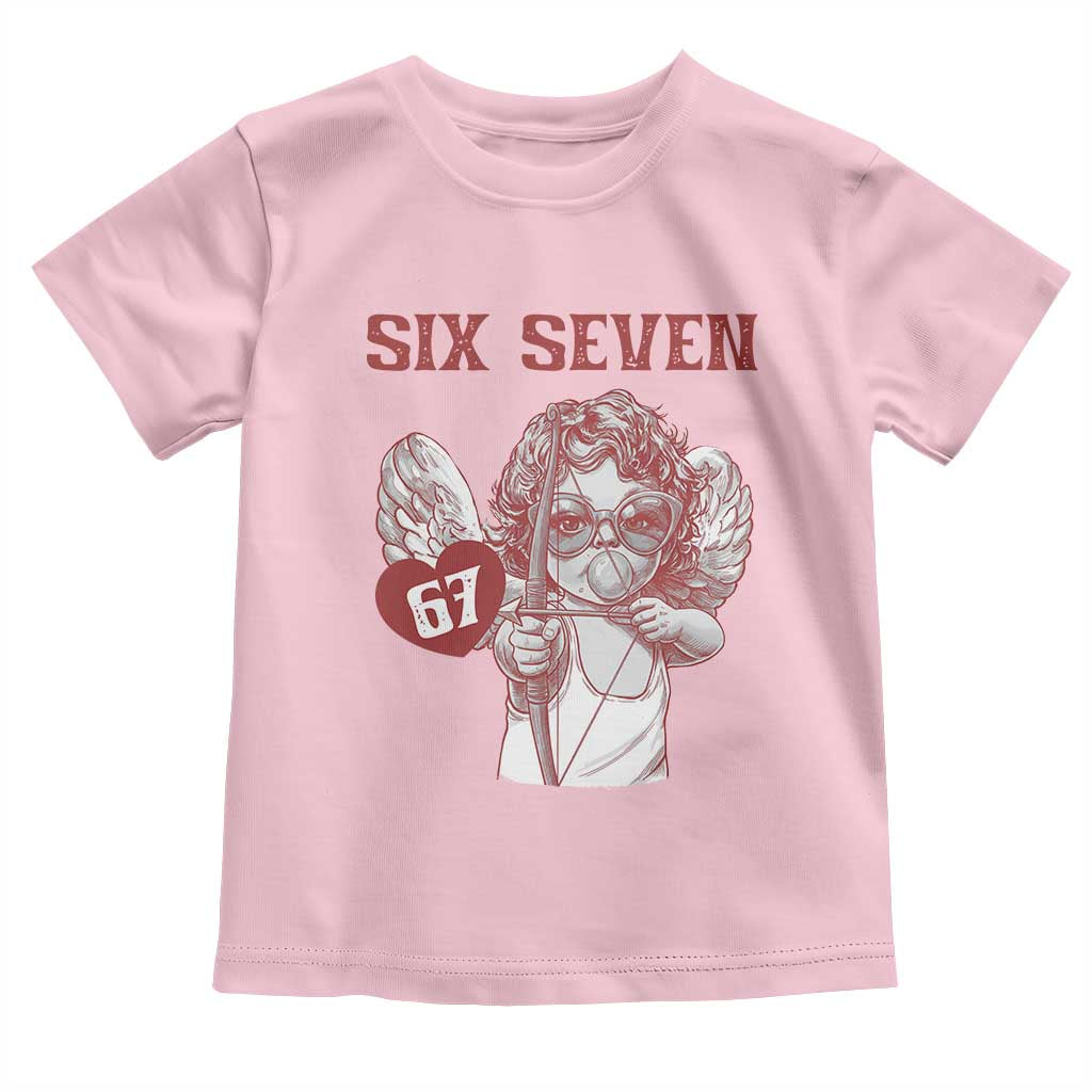 67 Valetines Meme Toddler T Shirt Funny Six Seven Valentines Day Heart TS14 Light Pink Print Your Wear