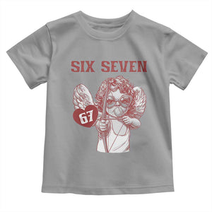 67 Valetines Meme Toddler T Shirt Funny Six Seven Valentines Day Heart TS14 Sport Gray Print Your Wear