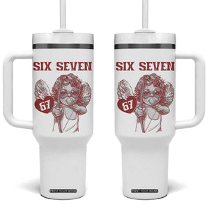 67 Valetines Meme Tumbler With Handle Funny Six Seven Valentines Day Heart TS14 One Size: 40 oz White Print Your Wear