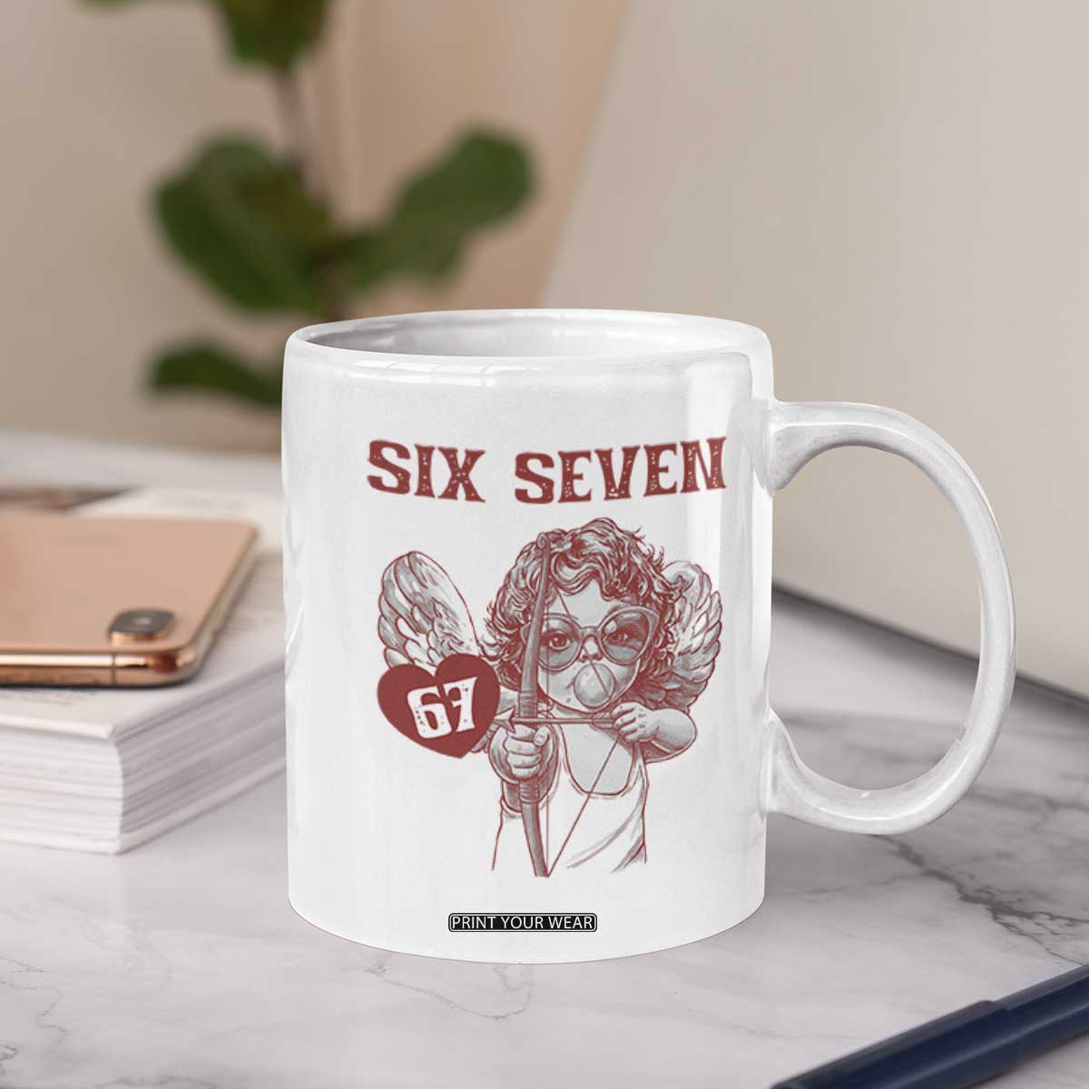 67 Valetines Meme Coffee Mug Funny Six Seven Valentines Day Heart TS14 Print Your Wear