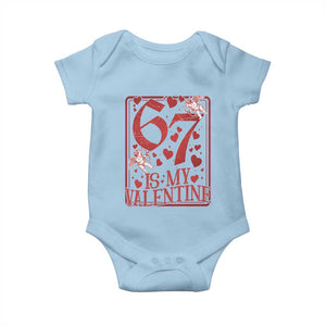67 Valentines Playing Card Baby Onesie Funny Six Seven Relationship Meme TS14 Light Blue Print Your Wear