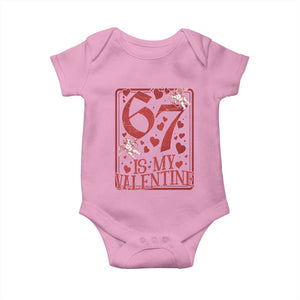 67 Valentines Playing Card Baby Onesie Funny Six Seven Relationship Meme TS14 Light Pink Print Your Wear