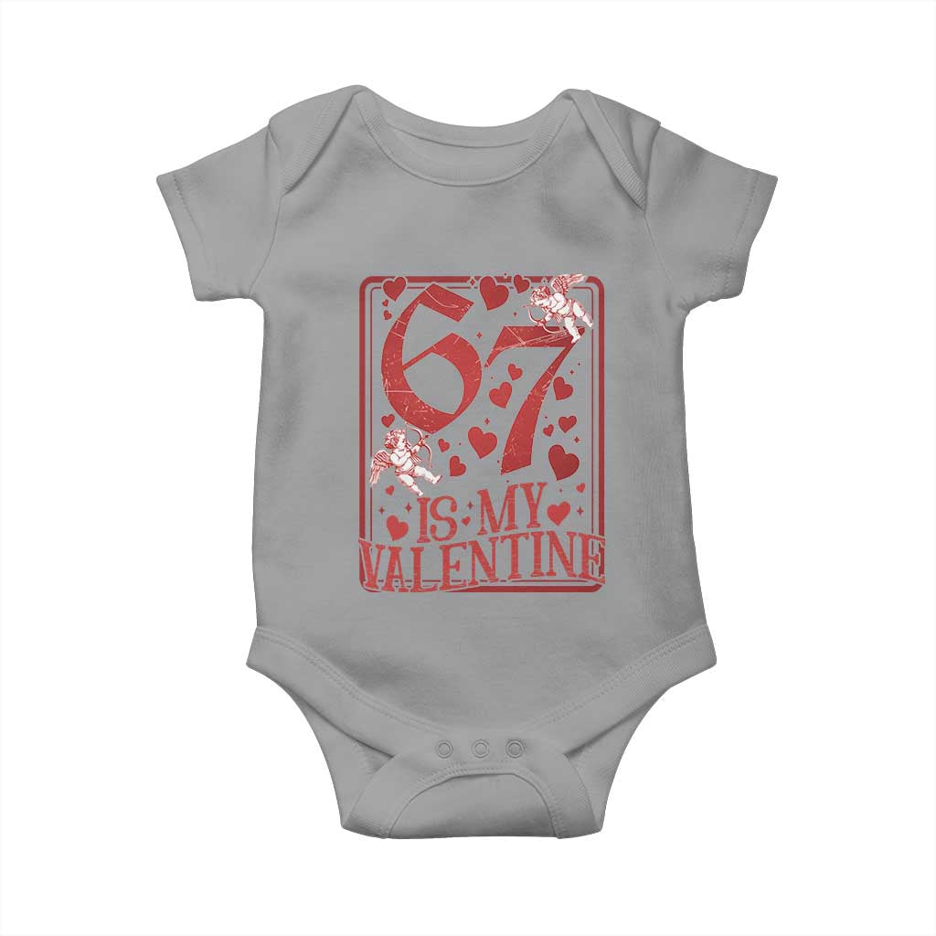 67 Valentines Playing Card Baby Onesie Funny Six Seven Relationship Meme TS14 Sport Gray Print Your Wear