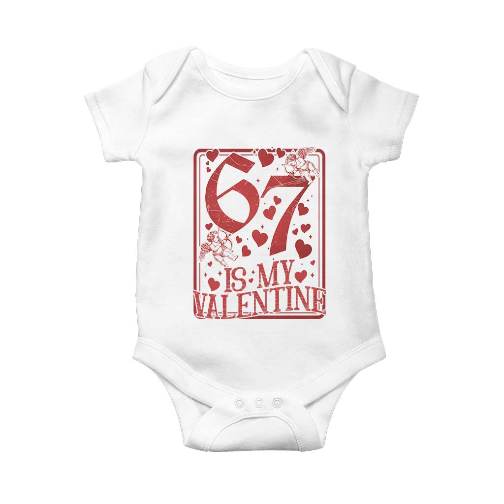 67 Valentines Playing Card Baby Onesie Funny Six Seven Relationship Meme TS14 White Print Your Wear