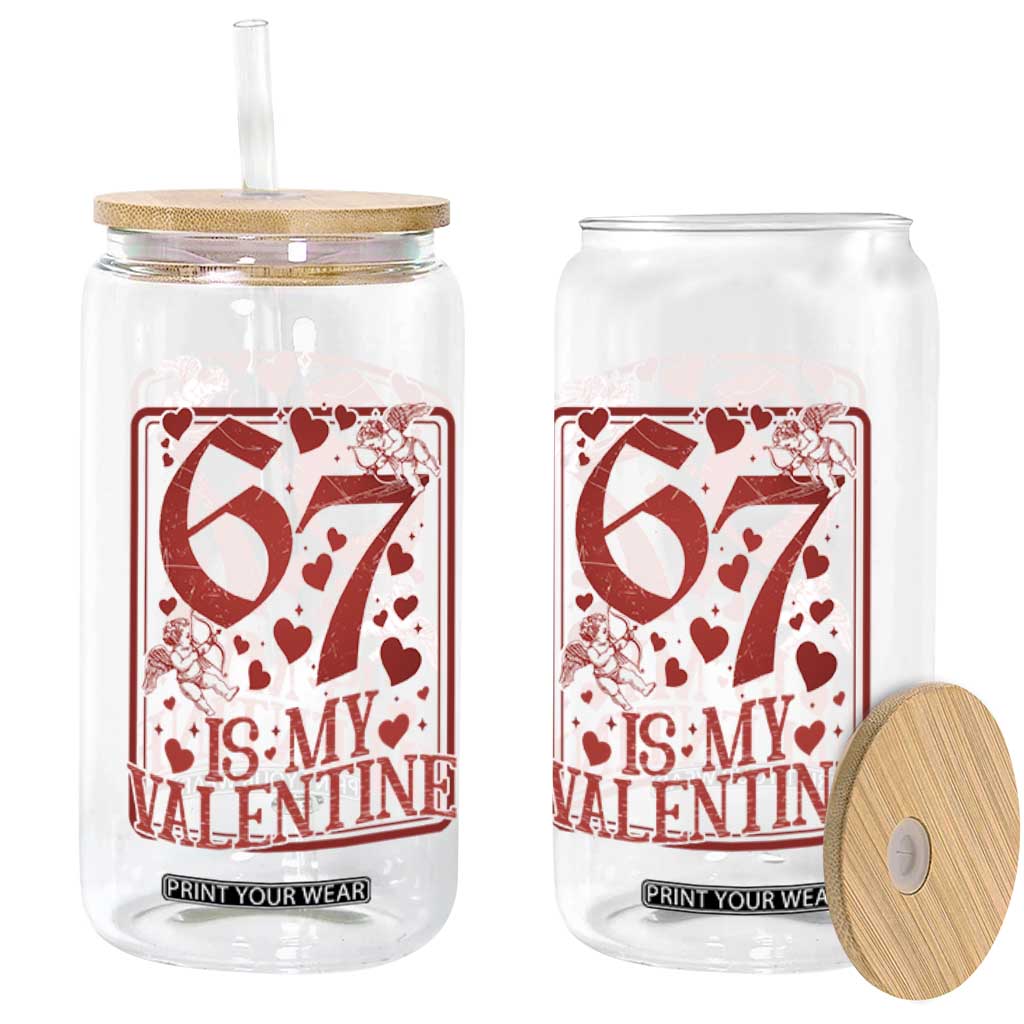 67 Valentines Playing Card Glass Can Funny Six Seven Relationship Meme TS14 Print Your Wear